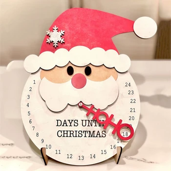 Vianočný Adventný Kalendár Drevené Vianočné Santa Časovač, Kalendár Šťastné A Veselé Vianoce, Výzdoba Pre Domáce 2024 Šťastný Nový Rok Prospech