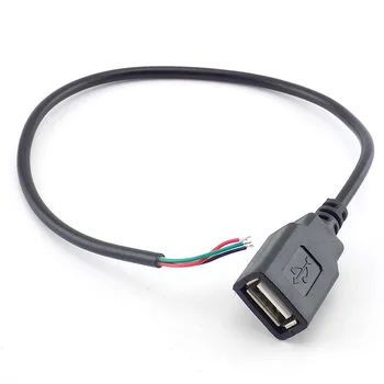 0.3/1/2M Micro USB slobodné Ženy Hlavu 4 Pin Drôt Údaje Dlhý Predlžovací Kábel Kábel Napájací Adaptér Poplatok Za PC Konektor H10