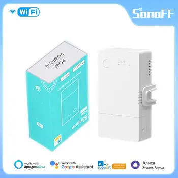 1-4PCS SONOFF POW Pôvodu 16A, Wifi, Smart Power Meter Switch S Power Monitor Podporu Alexa Domovská stránka Google( POWR2 Upgrade Verzia)