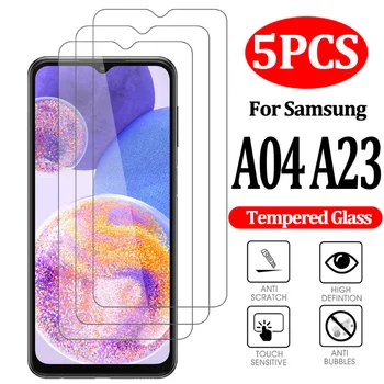 1-5 KS Screen Protector Samsung Galaxy A23 A04 Tvrdeného Skla HD Jasné 9H Tvrdosť Ochranná Fólia pre Galaxy A23 A04 2022