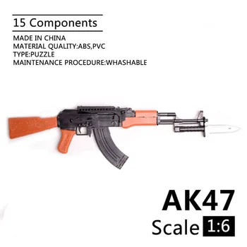 1:6 AK47 Útočné Pušky 1/6 Zostaviť Zbraň Model Montáž Plastových Zbraň Pre Vojak Vojenské Stavebné Bloky Hračka