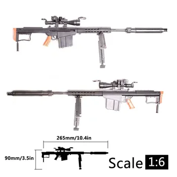 1:6 Rozsahu Barrett M82A1 Sniper Puška Montáž Hračka Plastové 4D Zbraň Model Montáž Hádanky Zbraň pre 12 Palcový Akcie Obrázok