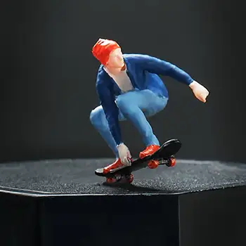 1/64 Miniatúrny Obrázok Skateboard Chlapec Diorama Model pre Park Fariy Záhrada Ploche Ornament Micro Krajinnej Architektúry Modelu