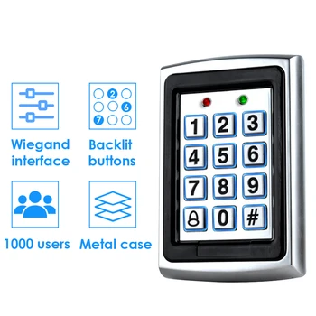 1000 užívateľov RFID Heslo Kontrola Prístupu na oblek sa vzťahuje na väčšinu dvere 125kHz Card Reader Klávesnica systém Kontroly Prístupu