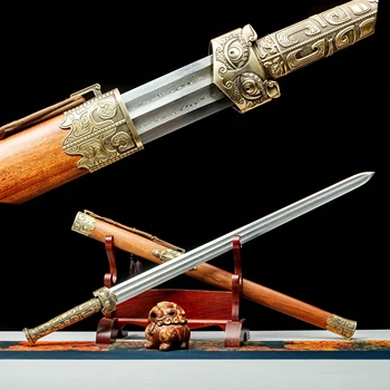 103cm Stredoveké Damasku Ocele Pravda Meč vzor ocele Pravda ocele ručne kované samuraj Čínskej Dynastie Han ostrá zbraň katana