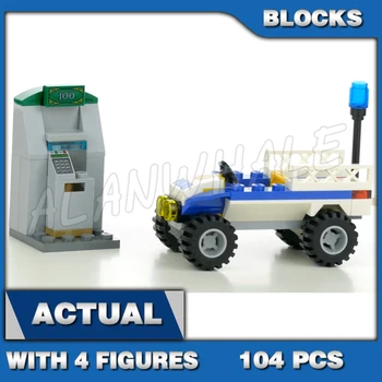 104pcs Mestský Policajt Starter Set ATV ATM Breakout Funkcia 10653 Stavebné Bloky Nastaviť Tehly Kompatibilné Deti Tehla