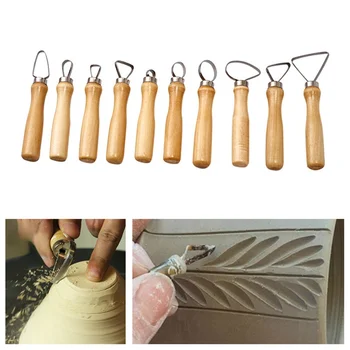 10pcs/súbor Keramiky Repair Tool Krúžok v Tvare nôž z Nerezovej Ocele Mäkké Keramická Škrabka DIY Model Sochy Rezbárstvo Dodávky