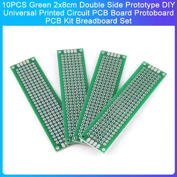 10PCS Zelená 2x8cm Dvojité Bočné Prototyp DIY Univerzálny plošných PCB Dosky Protoboard PCB Auta Breadboard Nastaviť