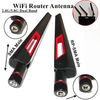12dbi Antény WIFI 2,4 Ghz, 5 ghz 5.8 Ghz RP SMA Male Univerzálna Anténa Wifi Pre ASUS Zosilňovač, WLAN Router signál Booster Antenne