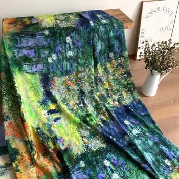 145x50cm Bavlna Vytlačené Sky Splash Atrament olejomaľba Tlač Textílie, Ornament DIY Šaty detské Oblečenie pre Ženy Handričkou