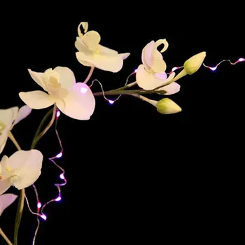 1M 10 Led Tlačidlo Článkovou Batériou Napájaný LED Flower String svetlo Medený Drôt Víla svietidlá pre Dekoratívne Kvety & Vence
