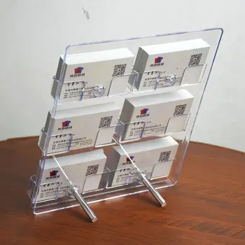 1Pc Moderné Transparentné Stôl Vertikálne Typ 6-Grid Podnikania Držiteľa Karty Multifunkčný Nastaviteľný Jednoduchosť Karty Úložný Box