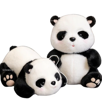 1pc Nadýchané Vlasy Realisticky Panda Plushie Plnené Nové Narodenia Baby Panda Bear Fuzzy Plyšové Hračky Pre Deti Narodeniny Vianočný Darček Chlapec