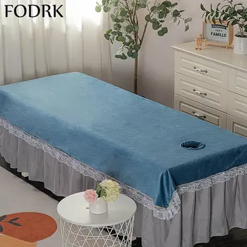 1pc prehoz cez posteľ pre Jednu Posteľ SPA Bielizeň Bedsheet Nordic Obliečky Queen Size Luxusné Matrace Hotel Chránič Modrá Estetické