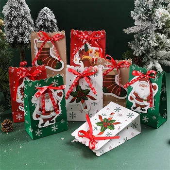 1pcs Kraft Papier Candy Cookie Taška Santa Claus Snehuliak Vianočné Darčekové Balenie Vrecia Vianoce Firmware Nový Rok Party Dekor Dodávky