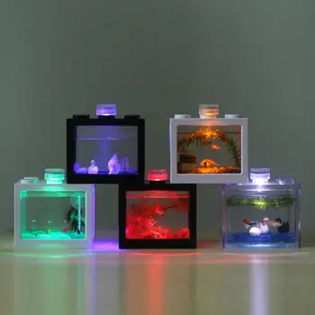 1PCS Micro Krajiny Lampa LED Svetlo Nepremokavé Akvarijné Ryby Nádrž Svetlo Domov Stôl Dekorácie Malé Eco Valec Príslušenstvo