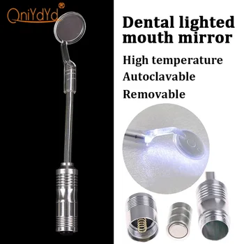 1PCS Svetlé Odolné Zubné Úst Zrkadlo s LED Svetlom Vymeniteľné Autoclavable Super