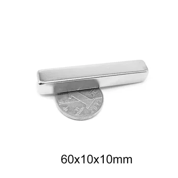 1~10PCS 60x10x10 N35 Silné Silné Neodýmu Magnety Blok s permanentným Magnetom 60x10x10mm Silný Magnet Magnetické list 60*10*10 mm