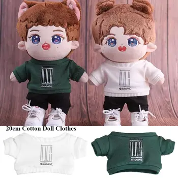 2 Farby Bavlna Plnené Idol Doll Oblečenie Mini T-Shirt 20 cm Bábiky Oblečenie 20 cm Bábiku Trakmi Mini Šaty