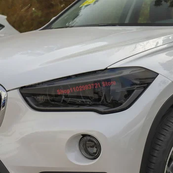 2 Ks Auto Svetlometu Ochranný Film Svetlomet Transparentné Čierna TPU Nálepka Pre BMW X1 F48 2015-Súčasnosť 2020 Príslušenstvo