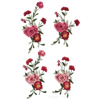2 ks Vyšívané Kvety, Čipky Patch Nášivka Odev, Textílie DIY Príslušenstvo Šiť Na