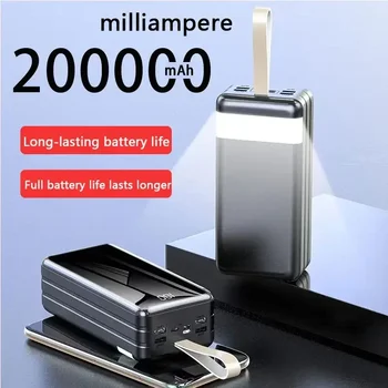 200000mAh Power Bank 4 USB Super Rýchly Chargr PowerBank Prenosné Nabíjačky Digitálny Displej Externá Batéria pre IPhone Samsung