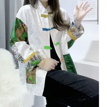 2022 čínsky štýl top color fashion ženy elegantný retro ženy každodenné zlepšiť tangsuits denné oblečenie lady qipao, blúzky