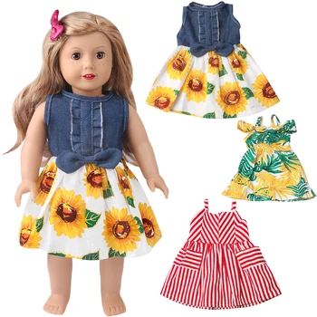 2023 Letné 18-Palcové American Doll Oblečenie Nastaviť 43 CM Reborn Narodil Baby Doll Oblečenie Príslušenstvo Našej Generácie Dievča HOBBY Hračky Darček