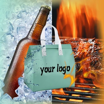 20pcs prispôsobené non-tkané hliníková fólia izolácia taška stravovanie vytiahnuť rodinné balenie izolačné taška osobné logo