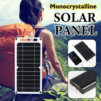 20W Prenosný Solárny Monokryštalické Panel Nepremokavé Vonkajšie Solárne Solárne Napájanie Systému Nabíjačky na Telefón, Turistiku, Camping