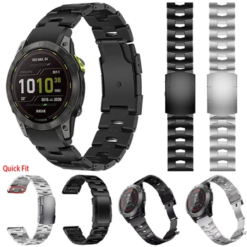 22 26 mm Quickfit Titán Kovové Watchband Pre Garmin Zostup MK1 MK2 MK2i Náramok Fenix 7 7X 6 6X 5X Pro Plus Epix Gen 2 Popruhy