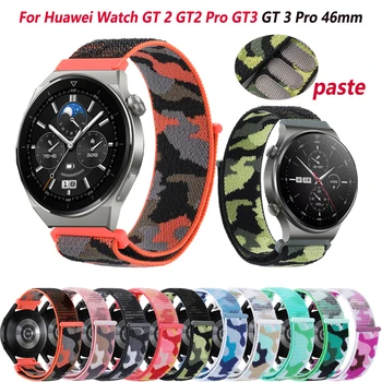 22 mm Nylon Kamufláž Smart Watchbands Pre Huawei Sledovať GT2 Pro Náramky pre Česť Magic 1 2 GT3 Pro 46 mm/GT 2E Popruh Náramok