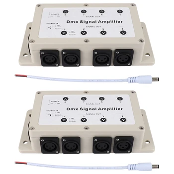 2X Dc12-24V 8 Kanálov Dmx Výstup Dmx512 LED Controller Signálu Zosilňovač Splitter Distribútor Pre Domáce Zariadení