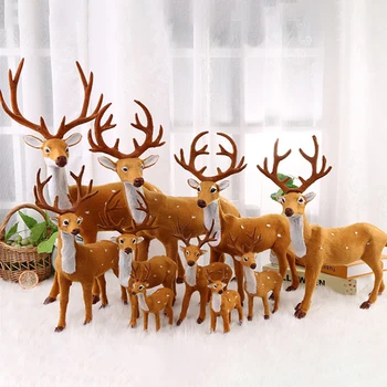 30/35/40 cm Simulácia Plyšový Sob Vianočné Jeleň Vianoce Elk Dekorácie, Ozdoby Pre Domáce Nový Rok Ploche Dekor