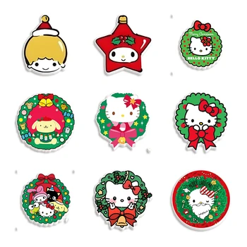 30 Ks /Veľa Sanrio Planárne Živice Vianočný Veniec Cartoon Hello Kitty Akryl Flatback Pre Vak Dekorácie Keychains