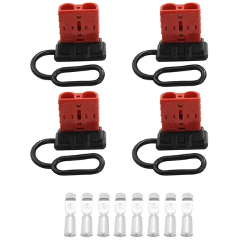 4 Ks 6-8 Rozchod 50A Batérie Rýchle Pripojenie/Odpojenie Jumper Kábel Zapojte Konektor Držiak pre Ťažné Systémy(Červená)