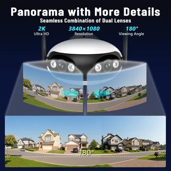 4K multi-objektív panoramatická kamera WIFI kamerovým systémom POE domov vonkajšie IP kamery 180° pozorovací uhol automatický alarm 4K multi-objektív panoramatická kamera WIFI kamerovým systémom POE domov vonkajšie IP kamery 180° pozorovací uhol automatický alarm 1
