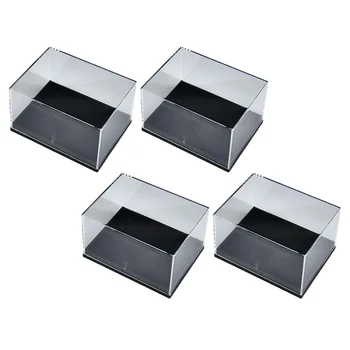 4Pcs Minerálne Vzor Displej Prípade Držiteľ Malé Šperky Úložný Kontajner Priehľadný Plastový Box