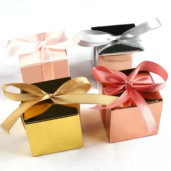 50pcs Štvorec Papiera Candy Box DIY Čokoláda Darčekové Balenie Krabíc Baby Sprcha Narodeninovej Party Prospech Svadobné, Vianočné Dekorácie