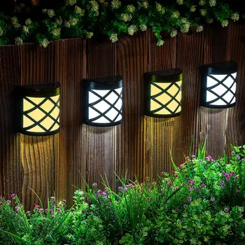 6 LED Solárne Plot Svetlá Vonkajšie Slnečné Paluby Svetlo 7 Farieb Zmena Nepremokavé Nástenné Svietidlo pre Plot Terasa Dvore Krok Záhrada Dekor