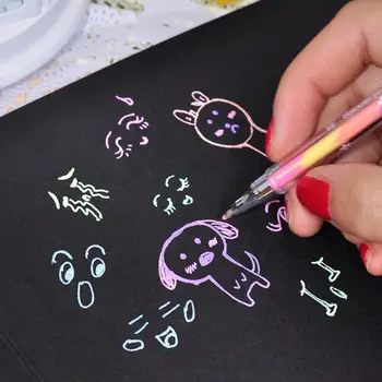 6 V 1 Creative Multi Farebné Dúhy Perá, Zvýrazňovače, Gélové Pero Študentov Maľovanie Graffiti Fluorescenčné Pero DIY Album Farebné Perá
