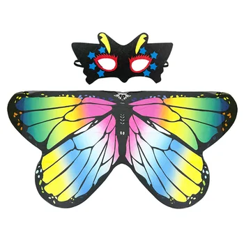 60 CM Motýlích Krídel Kostým pre Dievčatá Dieťa Víla Krídlo s Maskou Halloween Kostýmy, Šaty Šatka