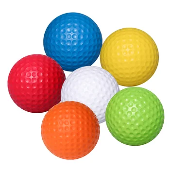 6pcs Flexibilné Praxi Gule PU Golfballs Školenia Loptu (Biela + Žltá + Modrá + Červená + Orange + Green)