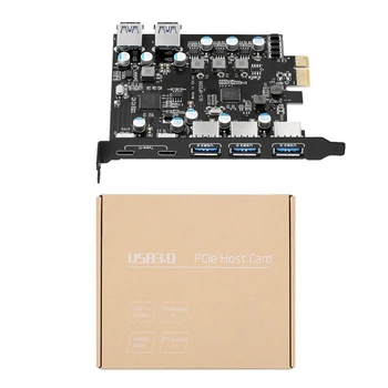 7-Port PCI-E Na Typ C (2), S 2 Zadné Porty USB 3.0 karty PCI Express Card Desktop PC PCI-E Na USB 3.0 Rozšírenie Karty