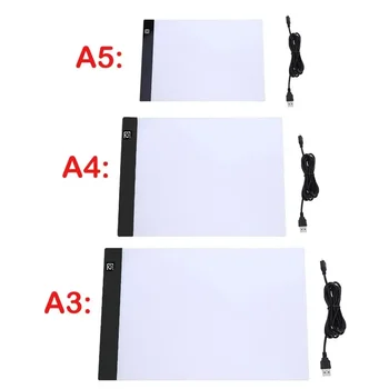 A3/A4/A5 Tri Úrovne Stmievateľné Led Light Pad rysovaciu Dosku Pad Sledovanie Light Box Ochrana Očí Jednoduchšie pre Diamond Maľovanie