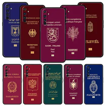 Alžírsko Rusko Pas vlajka Telefón Prípade Realme 10 9 8 5G 7 6 GT2 Pro Plus 9i 8i C11 C21 C25 C35 GT Neo 2 3 3T Čiernym Krytom