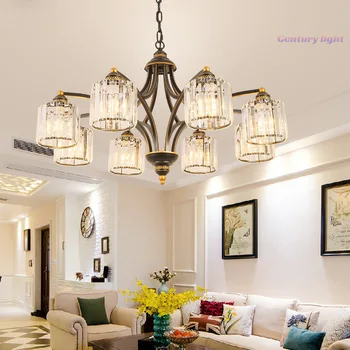 Americký krištáľový luster obývacia izba svetlo luxusný moderný minimalistický jedáleň, spálňa svetlo atmosféry domova lustre Americký krištáľový luster obývacia izba svetlo luxusný moderný minimalistický jedáleň, spálňa svetlo atmosféry domova lustre 3