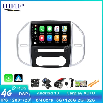 Android 13 Navigácia Auto Rádia pre Mercedes Benz Vito W447 2014-2021 Multimediálne autorádio s GPS Video Carplay WIFI 4G