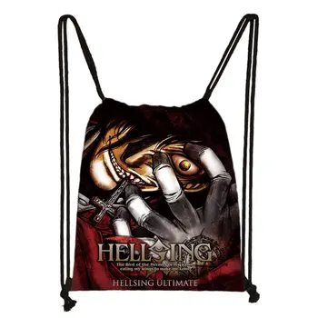 Anime Hellsing Ultimate Alucard Šnúrkou Taška Módne Upír Comics Batohy Horor Harajuku Bežné Taška Cez Rameno Topánky Držiteľ
