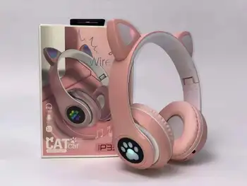 Anime Mačka uši Roztomilé Dievčatá cosplay Bezdrôtový Bluetooth Headset Pohodlné Stereo Skladacia Herné Slúchadlá Vianočné Darčeky Cosplay